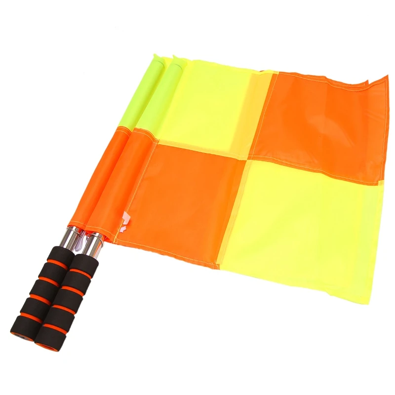 Soccer Referee Flags With Carrying Bag Football Judge Linesman Sideline Fair Play Sports Match Flags Referee Equipment