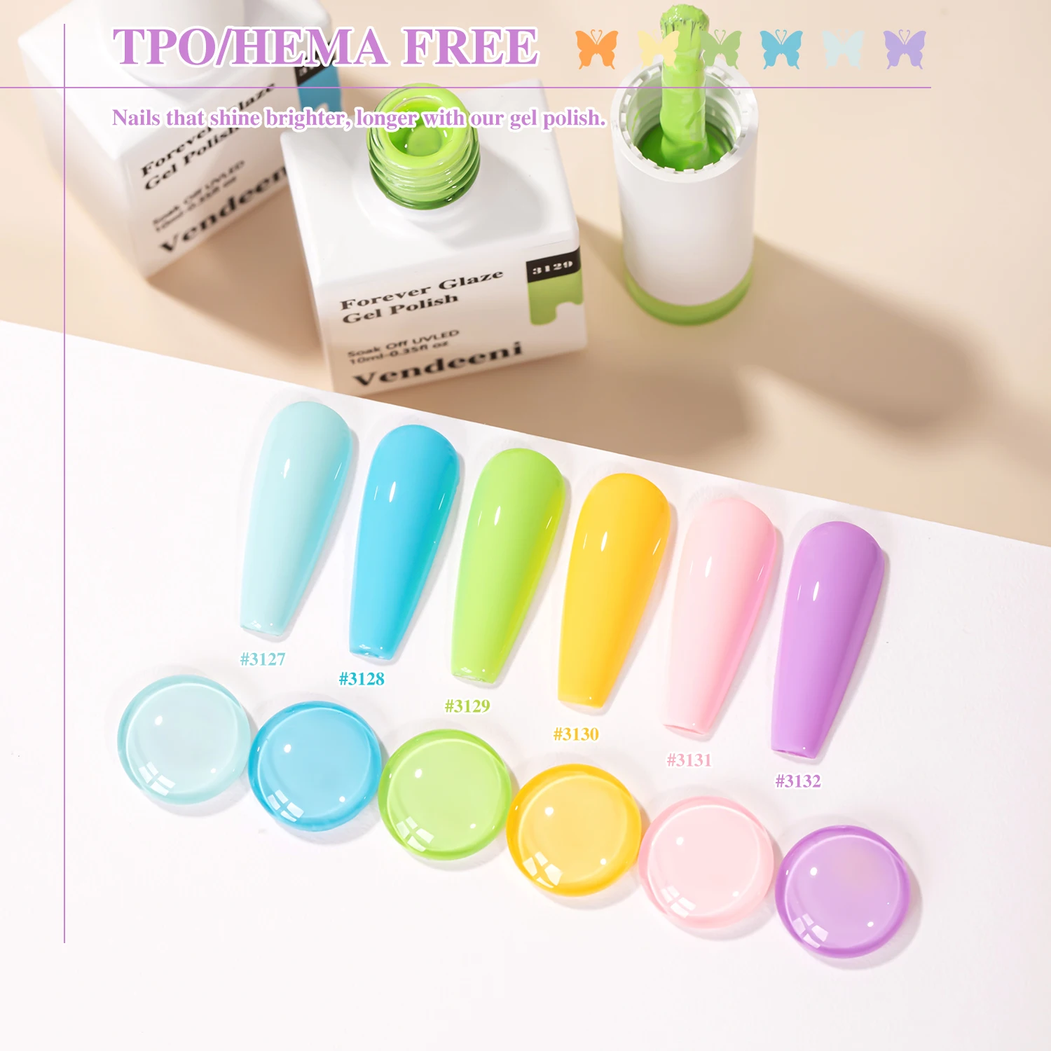 Vendeeni المهنية مسمار المورد عينة مجانية خدمة 6 ألوان هلام مسمار البولندية جمع TPO هيما الحرة OEM مخصص هلام البولندية #5