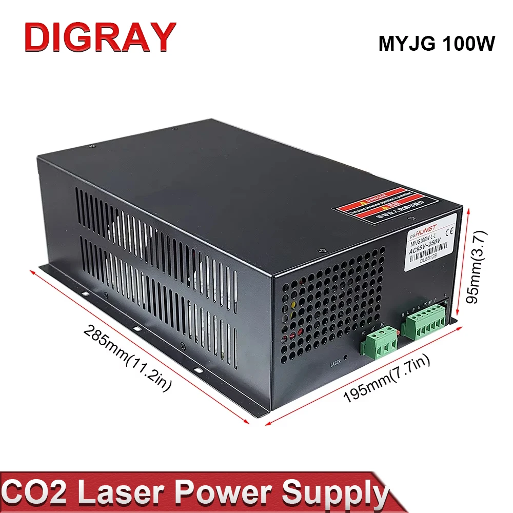 DIGRAY CO2 Laser Power Supply MYJG-100W for 80W-100W Laser Cutting and Engraving Machine
