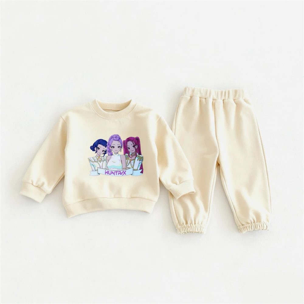 الأطفال الخريف زي بلوزات جميلة بلون السراويل قطعتين مجموعة لباس خارجي طفل طويل الأكمام شيطان الصيادين بلايز + السراويل