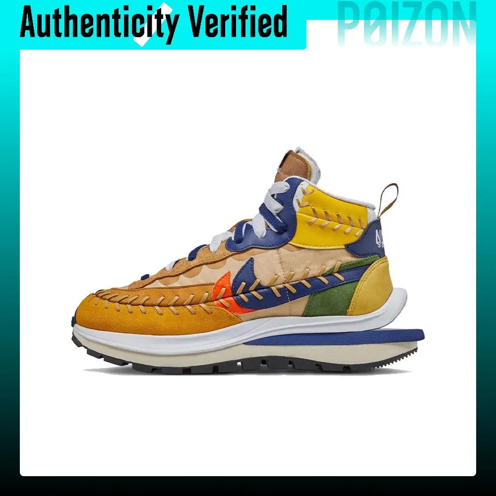 Sacai X Nike VaporWaffle Casual Shoes Unisex High-top Ginger Yellow/Blue DH9186-200