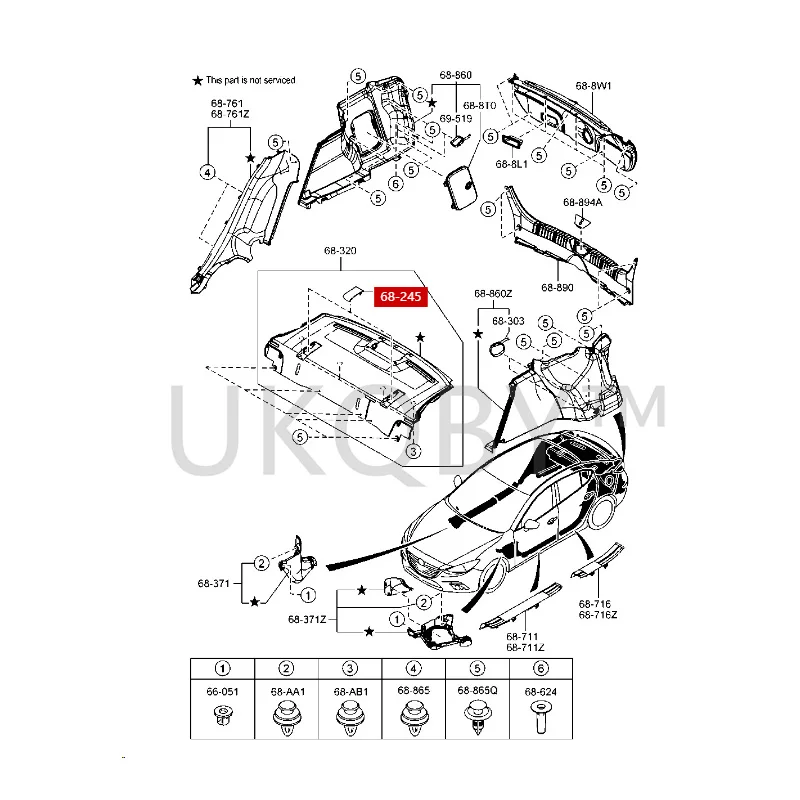 BKC3683R1 Suitable for Ma zd a Enclave Atenza Lock hook seat decorative cover handle cover