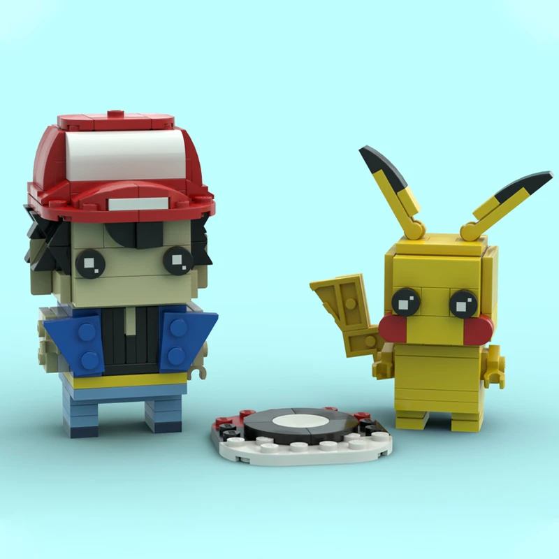 

242 шт. MOC Ash Ketchumss & Pikachues Brickheadz строительные блоки Рождественский подарок мастер-серии коллекционер идеально подходит для модели
