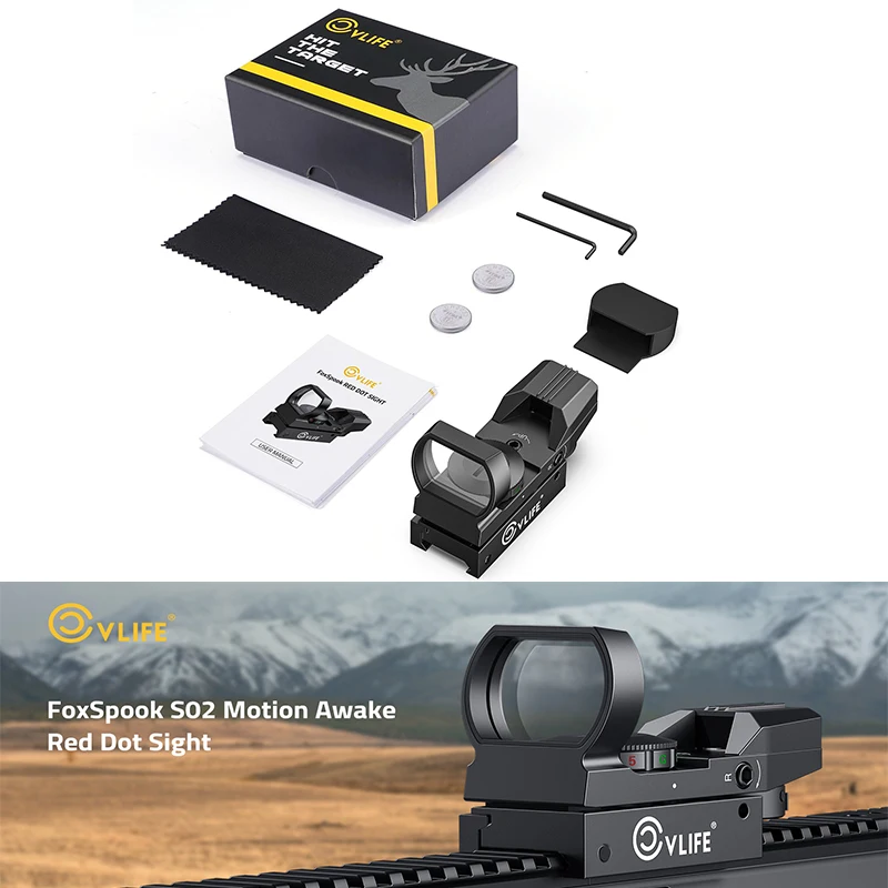 

CVLIFE Motion Awake Multi Reticle Green Red Dot Sight Optics Scope Reflex Sights for Picatinny Absolute Co-Witness for Picatinny