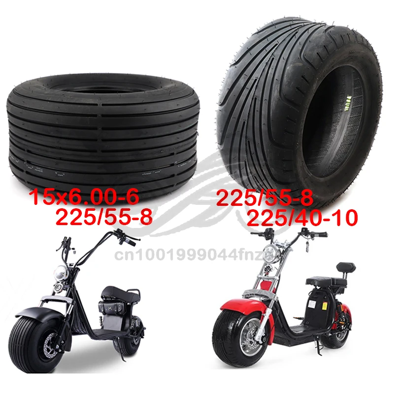 

6/8/10inch Electric Scooter Vacuum Tires 225/55-8 Tire 225/40-10 Tyre 15x6.00-6 18x9.50-8 Front or Rear for Harley Chinese Bike