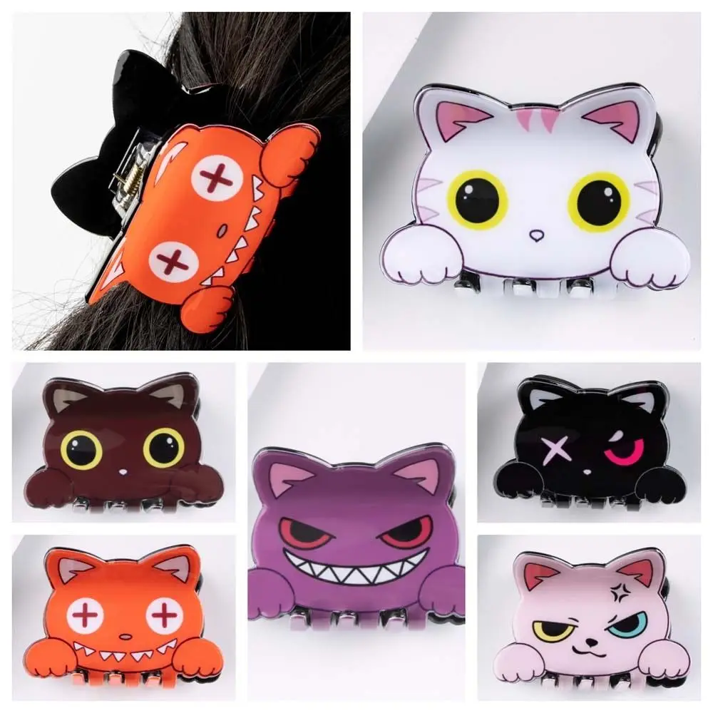 

Элегантное злое лицо, кошачий коготь для волос, мультяшный корейский стиль, животные, зажим в виде акулы, держатель для хвоста, акриловые заколки для волос с героями мультфильмов для женщин/девочек