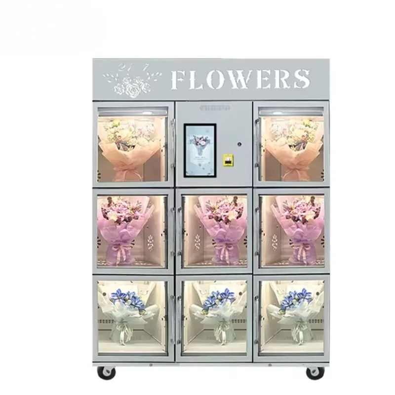 Self-service touch screen bouquet locker outdoor automatic florist flowers
