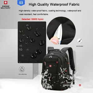 Suisss Military-Bolsa-Bolsaa-Männer, Männerreisen, USB-Ladung, wasserdichte tragbare Rucksack, Mode, 23 6 Hauptverkaufsschweiz - №4