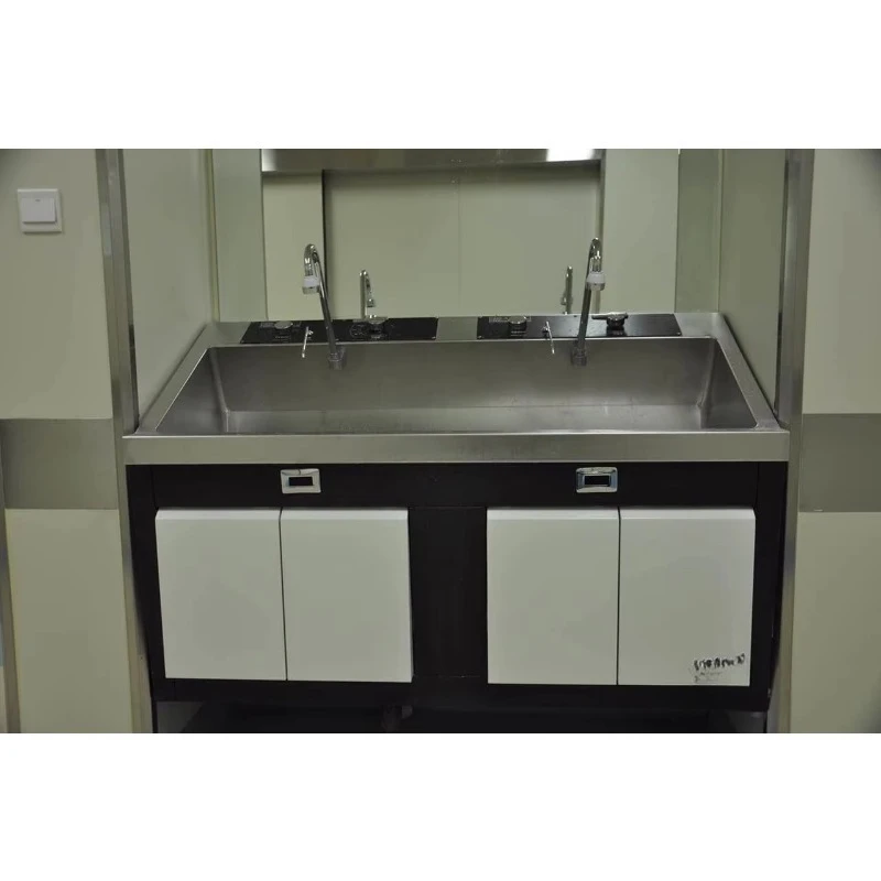 Stainless Steel Hand Wash Basin/ Stainless Steel hang on Wash Sink/2 Person Scrub Sink