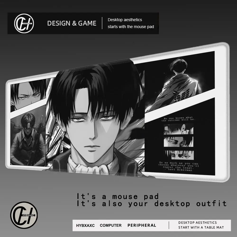 

Японский аниме-коврик для мыши, геймерский коврик для клавиатуры, расширенный настольный коврик с Леви Аккерманом, коврик для ноутбука, коврик для мыши Attack on Titan, ковер HYBXAXC