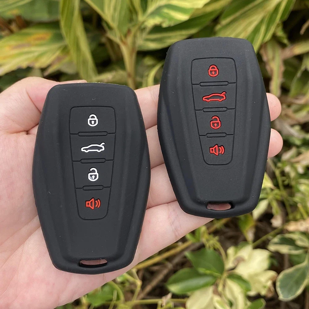 4 Buttons Silicone Rubber Car Key Cover Protect Case Shell Holder for Geely Coolray X6 Emgrand Global Hawk GX7 Remote Keychain