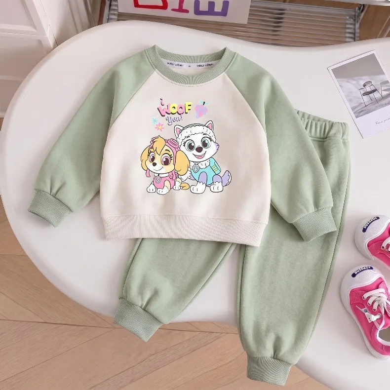 Herbstliche Freizeit-Sweatshirt-Sets für Jungen und Mädchen, Kinder-O-Neck-Hoodies und lange Hosen, zweiteiliger Anzug, modischer Kinder-Trainingsanzug, Pullover – Detail 2