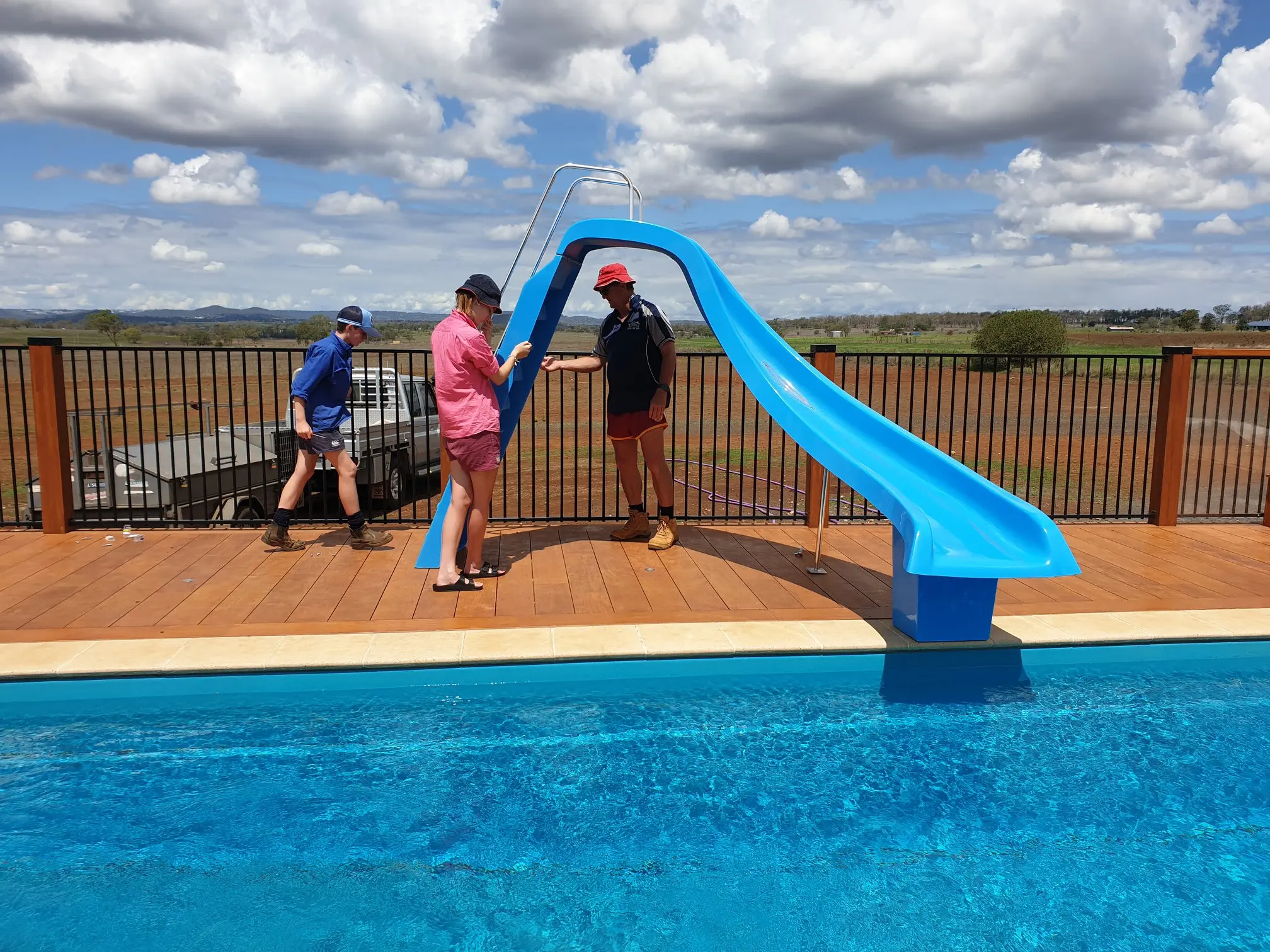 Kleine Fiberglas-Rutschen mit Familienpool, Hinterhof, kleine private Rutsche zum Verkauf