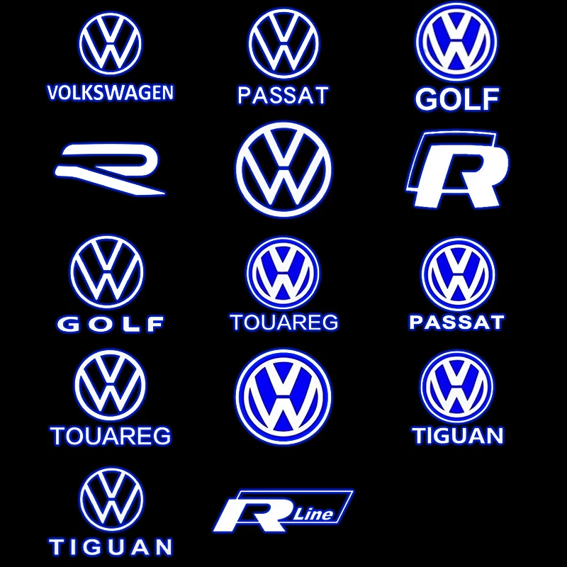 2Pcs For VW Touareg Passat B6 B7 B8 B9 Golf MK6 MK7 Jetta GTI R LED Car Door Projector Welcome Ghost Shadow Light Accessories view 4