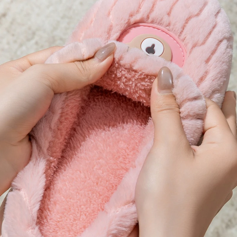 Indoor wool and velvet cute cotton slippers women's autumn and winter 2025 new home thermal slippers men's image 5
