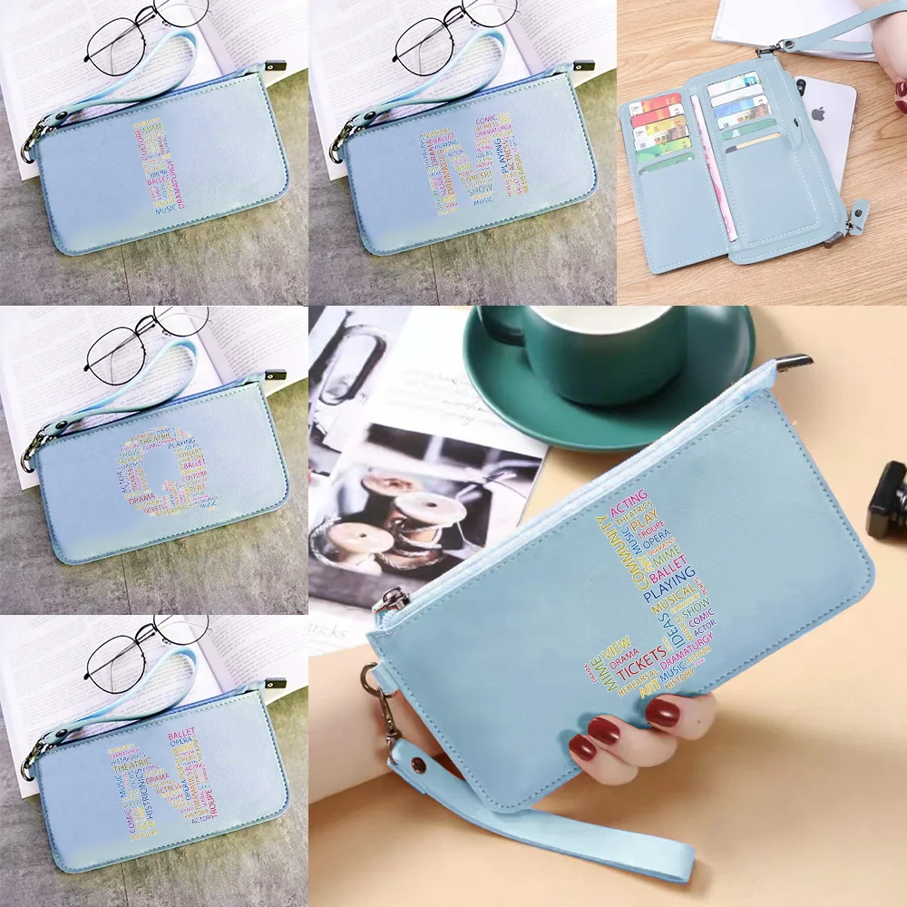 

Large Capacity New Zipper Long Wallet Multicard Bag Text Letter Series Outdoor Coin Purse Commute Multifunctional Wallet Unisex