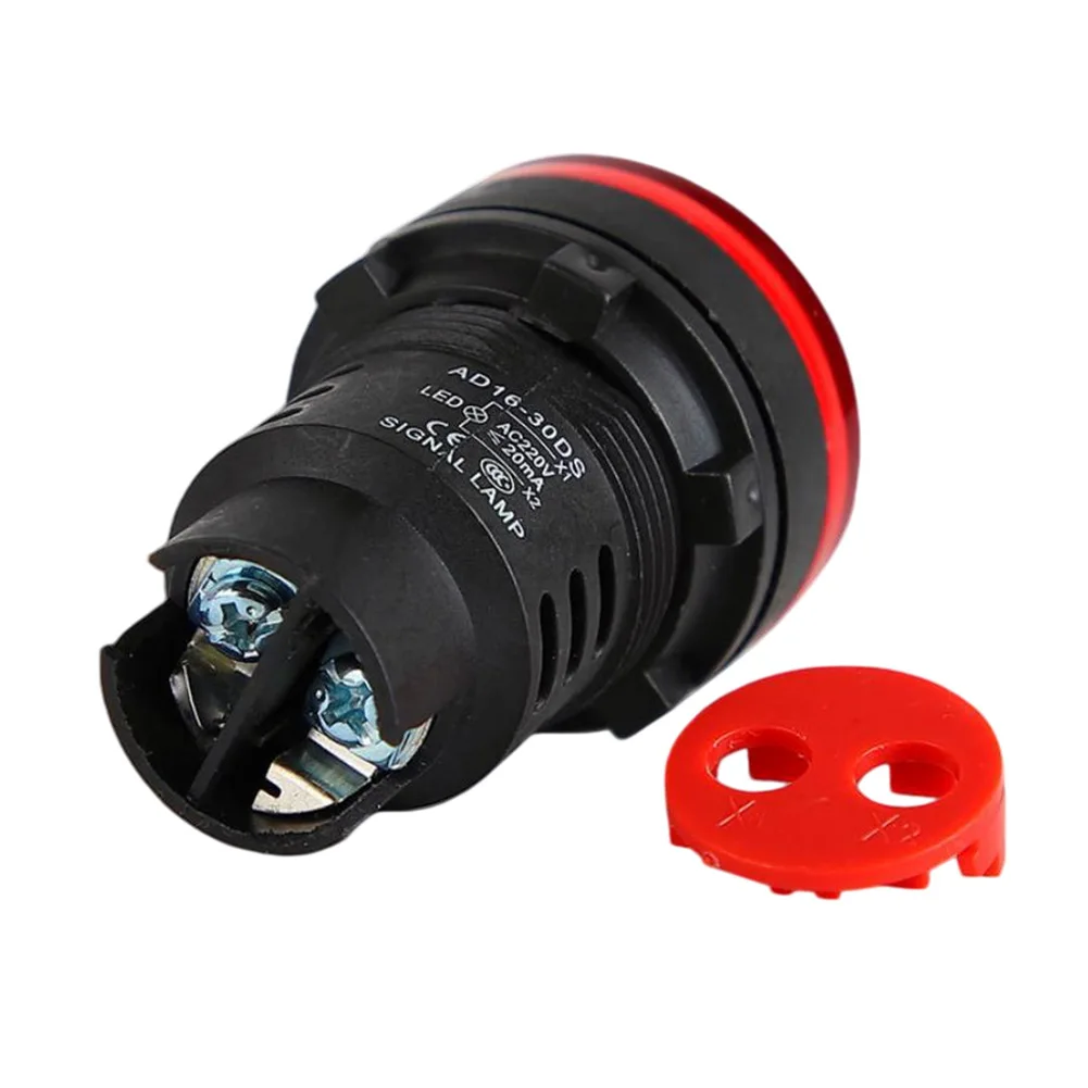 30mm Aperture AD16-30DS LED Indicator Light AC220V Compatible with Industrial For electrical Cabinets and Automation Equipment