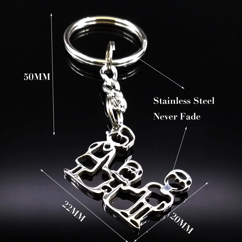 Family Boy Girl Mom Dad Gift Stainless Steel Key Ring Jewelry