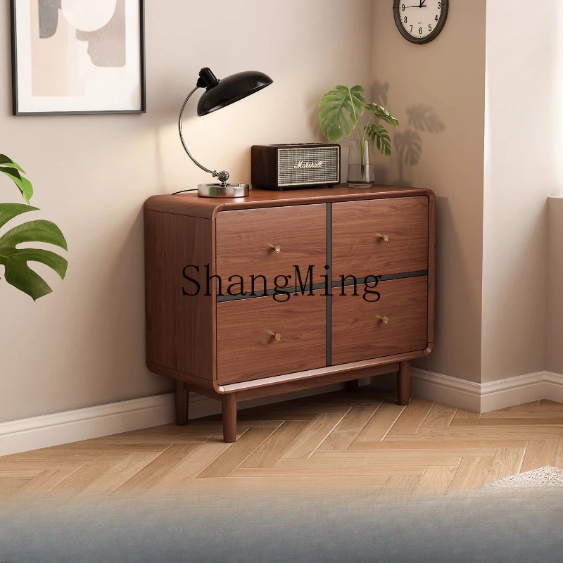 

FG solid wood new Chinese-style bedroom bedside cabinet large capacity drawer living room wall storage cabinet