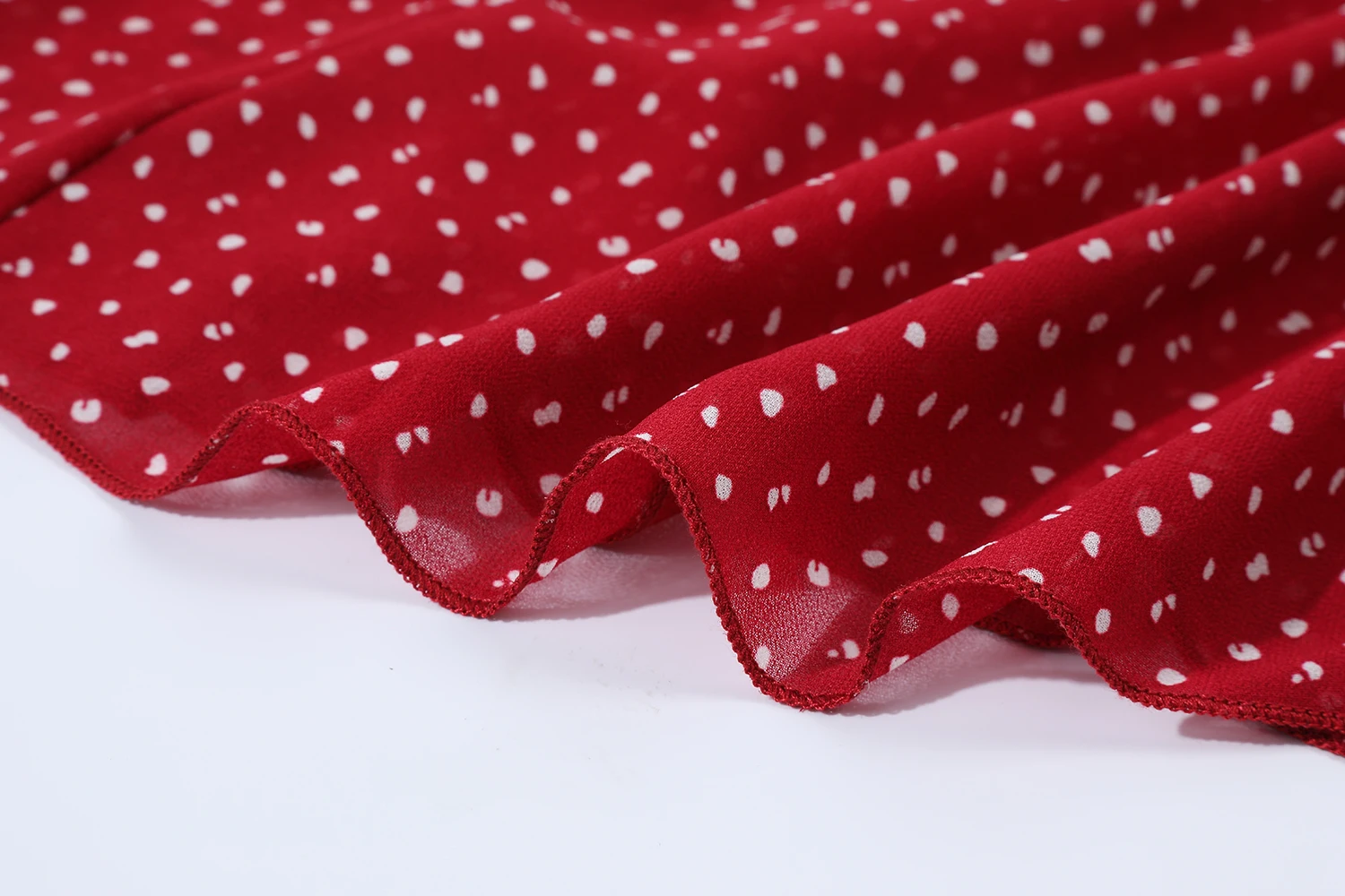 High Waist Vintage Red Dots Printed Women's Umbrella Cake Skirts 2025 New Irregular Ruffles Casual Loose A-line Skirts Female