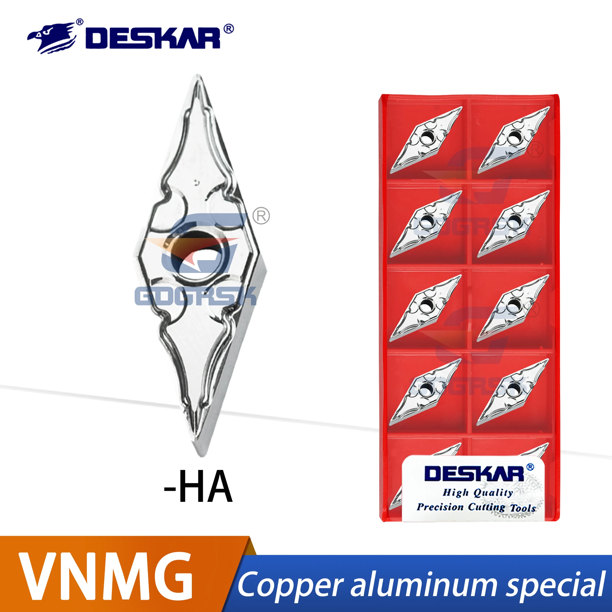 

DESKAR 100% Original Numerical Control Lathe Aluminum cutting tool SVNMG160402-HA VNMG160404-HA VNMG160408-HA K10 Turning Blades