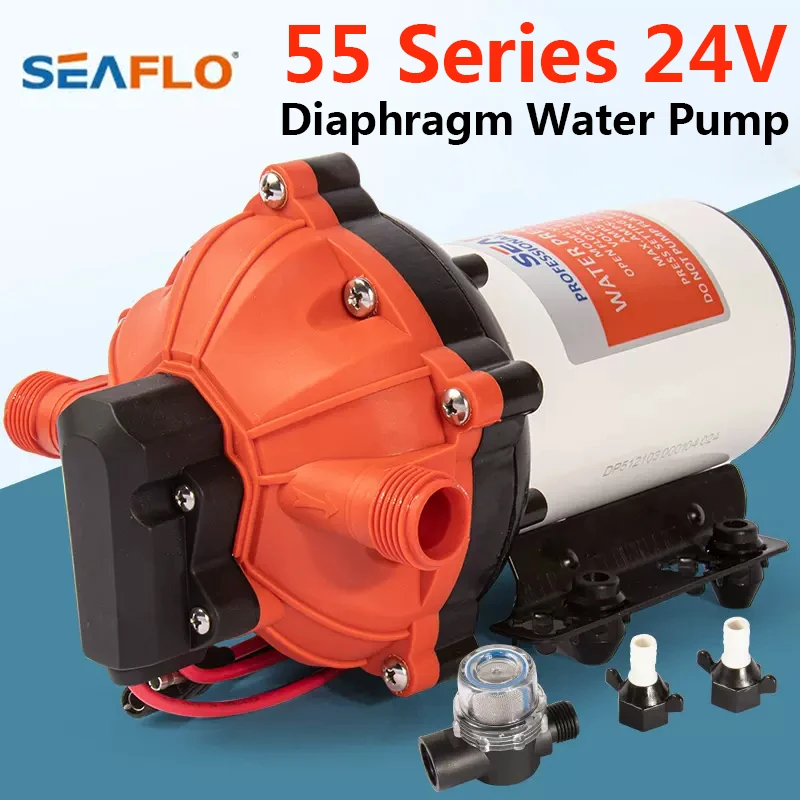 

SEAFLO 55 Series Diaphragm Water Pump Self-priming Pump 24 Volts 5.0GPM 60PSI Yacht Boat RV DC Electric Water Pump Booster Pump