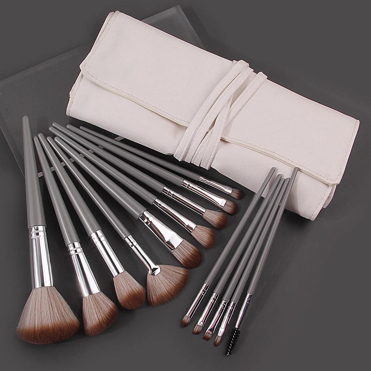 14pcs soft loose powder blush Eyeshadow concealer Facial makeup brush set +1pcs makeup brush storage strap bag