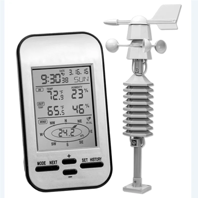 

Professional Wireless Weather Station Out Wind Speed Direction Sensor Digital Wind Temperature Humidity Meter for Home