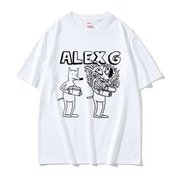 Camiseta con estampado del cantante Alex G para hombre y mujer, ropa informal de verano de manga corta, divertida, de gran tamaño, Unisex, Vintage