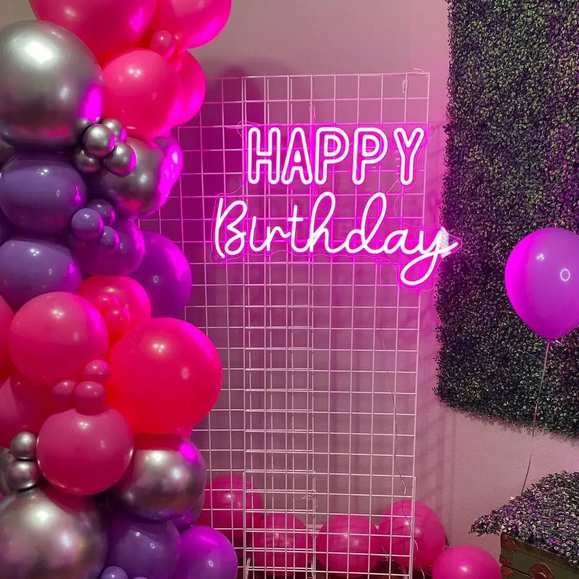 Happy Birthday Neon sign Custom LED Decorative Lights Room Wall Decor Signs Birthday Party Signs Party Backgrounds for Her Perso