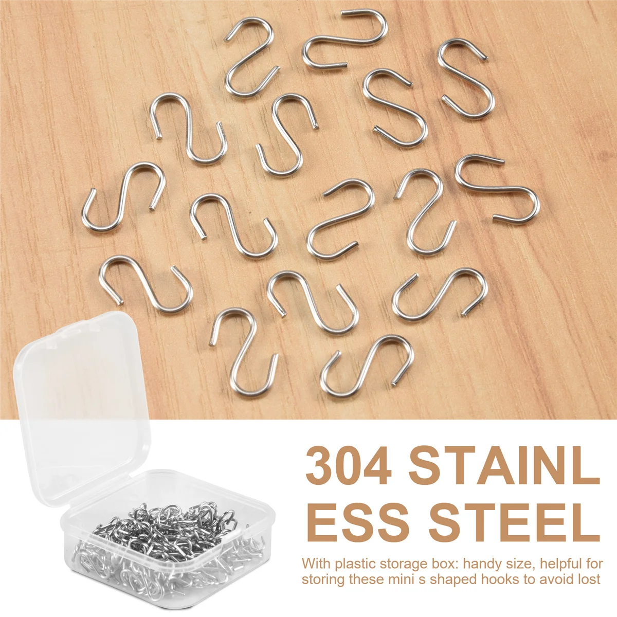 150 Pieces Mini S Hooks Connectors Metal S-Shaped Wire Hook Hangers for DIY Crafts, Hanging Jewelry, Key Chain and Tags SSQ