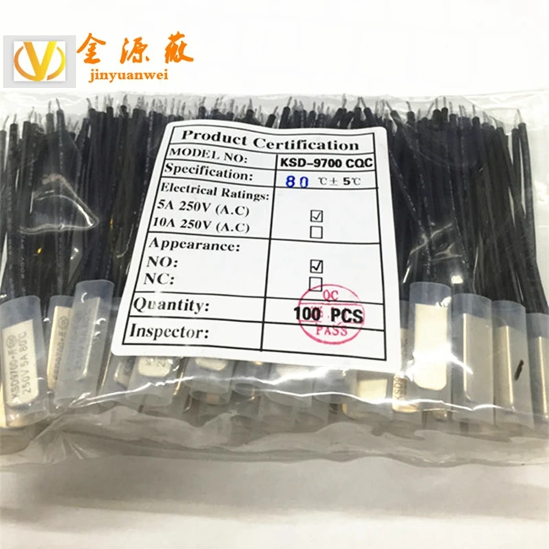 5pcs KSD9700 temperature control switch Normally open normally closed 10A 250V 40 degrees to 130 degrees temperature