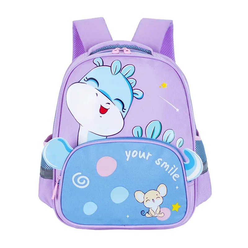 Saco de escola do jardim de infância dos desenhos animados dinossauro bebê meninos mochilas para crianças pré-escolares mochila 2-6 anos bonito mochila escolar