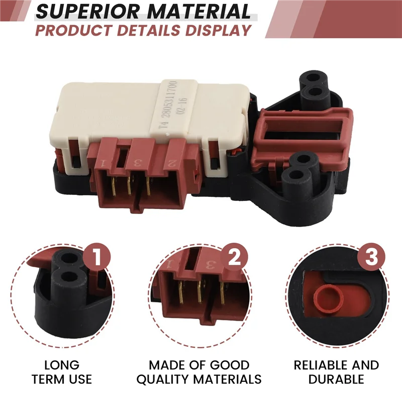 A20M 2X قفل باب الغسالة Zv-446 مفتاح قفل باب الغسالة T 42805311700   قطع الغيار