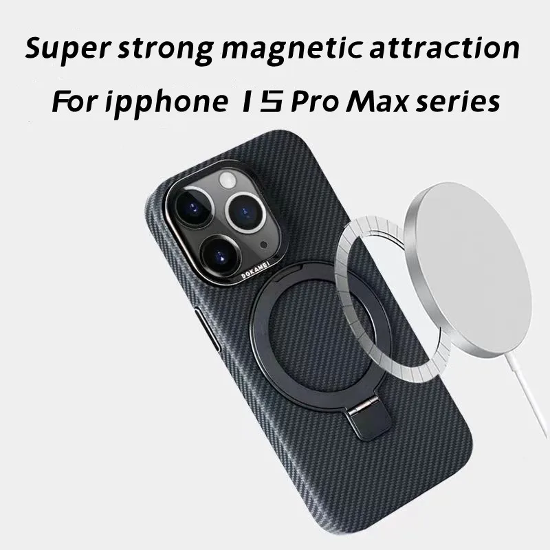 

Магнитный чехол из арамидного волокна для iphone 15 Pro Max, противоударный полноразмерный чехол с подставкой для iphone 15 14 Pro Max, чехлы Magsafe