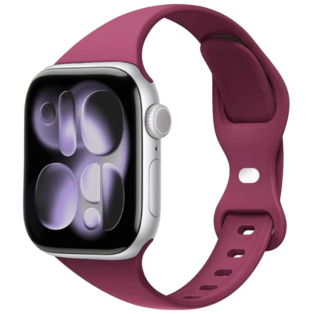 Sport Figure Eight Buckle Hourglass Silicone Band For Apple Watch Series 11 10 9 8 7 6 5 SE Ultra Fits 49-38mm Anti Slip Durable
