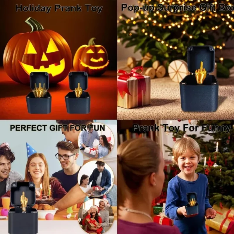 Middle Finger in A Box, Surprise Spoof Prank Gag Gifts for Men,White Elephant Gifts for Adults,Valentine's Day Gift for Women