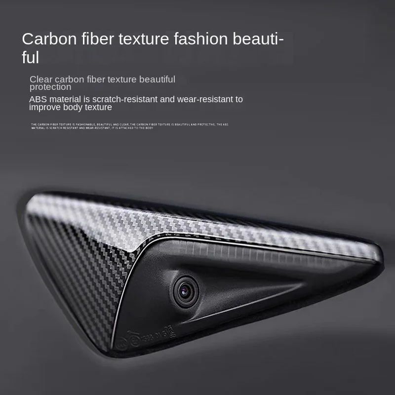 For Tesla Model 3/Y/X/S Side Camera Protection Cover Carbon Fiber Fender Trim Cover Car Modification Accessories Tesla 2017-2023