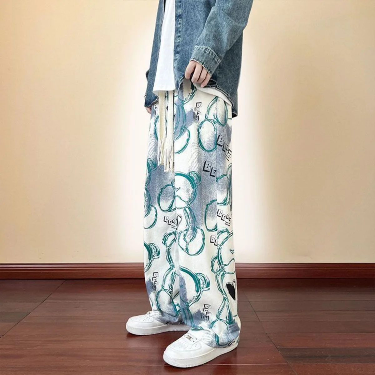 

Men's Clothing Casual new Premium Summer Sporty Lightweight Thin printing Long Pants Straight Leg Comfortable Breathable