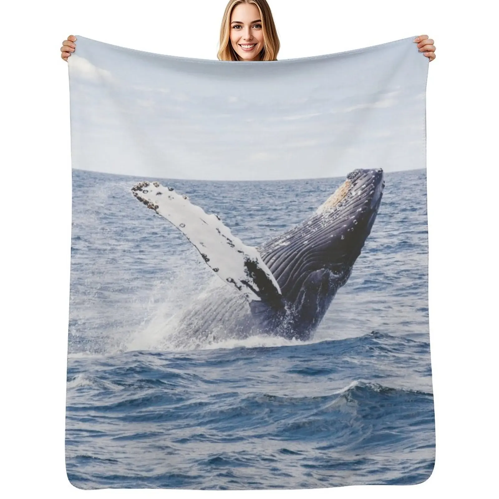 

Humpback Whale Throw Blanket Plush Fuzzy Cozy Blanket for Couch Sofa