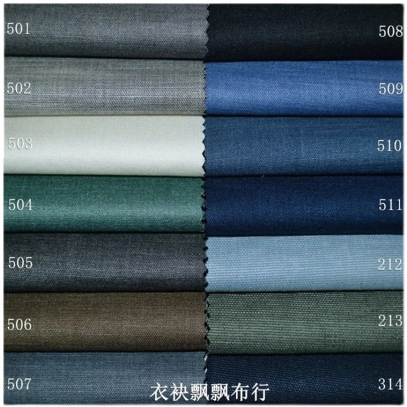 The fabric for fashion suit is white black green and blue pants are made of non-ironing board silk