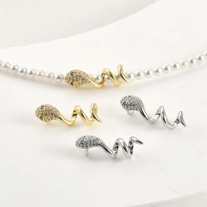 

1 шт., медный позолоченный циркон, змеиная проволока, аксессуары-разделители, жемчужный браслет «сделай сам», ожерелье, материалы для изготовления ювелирных изделий