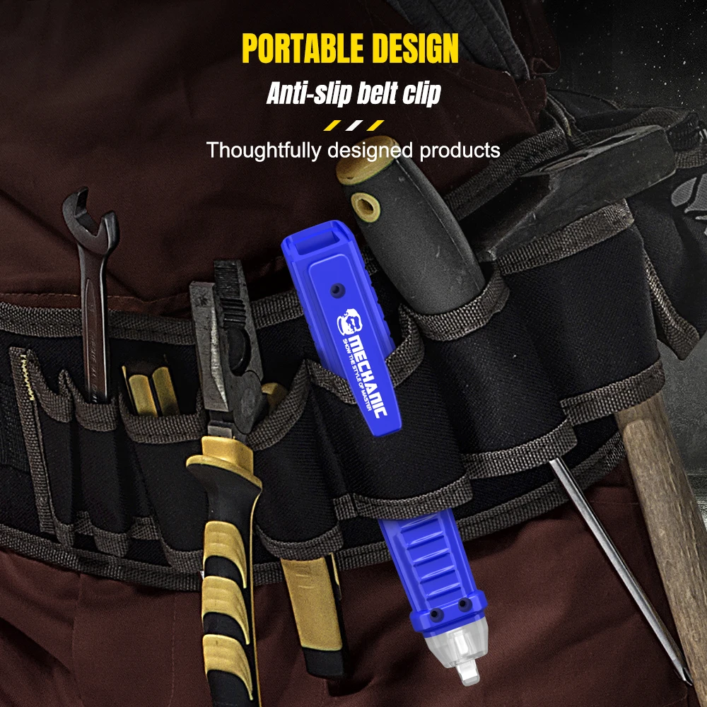 MECHANIC Бесконтактный тестер напряжения 12-1000В AC с LED-фонариком, Детектор напряжения для дома/электриков (Сертификат безопасности)