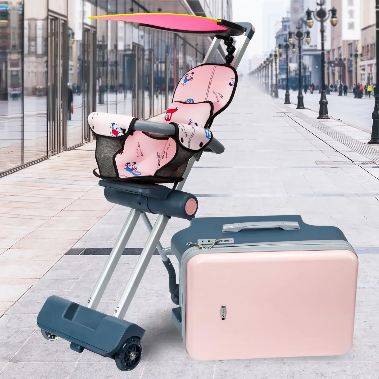 2024 Expandable Luggage with Spinner Wheels,Large Suitcases with Child Seat Design,20 Inch Hardside Carry on Luggage for Travel