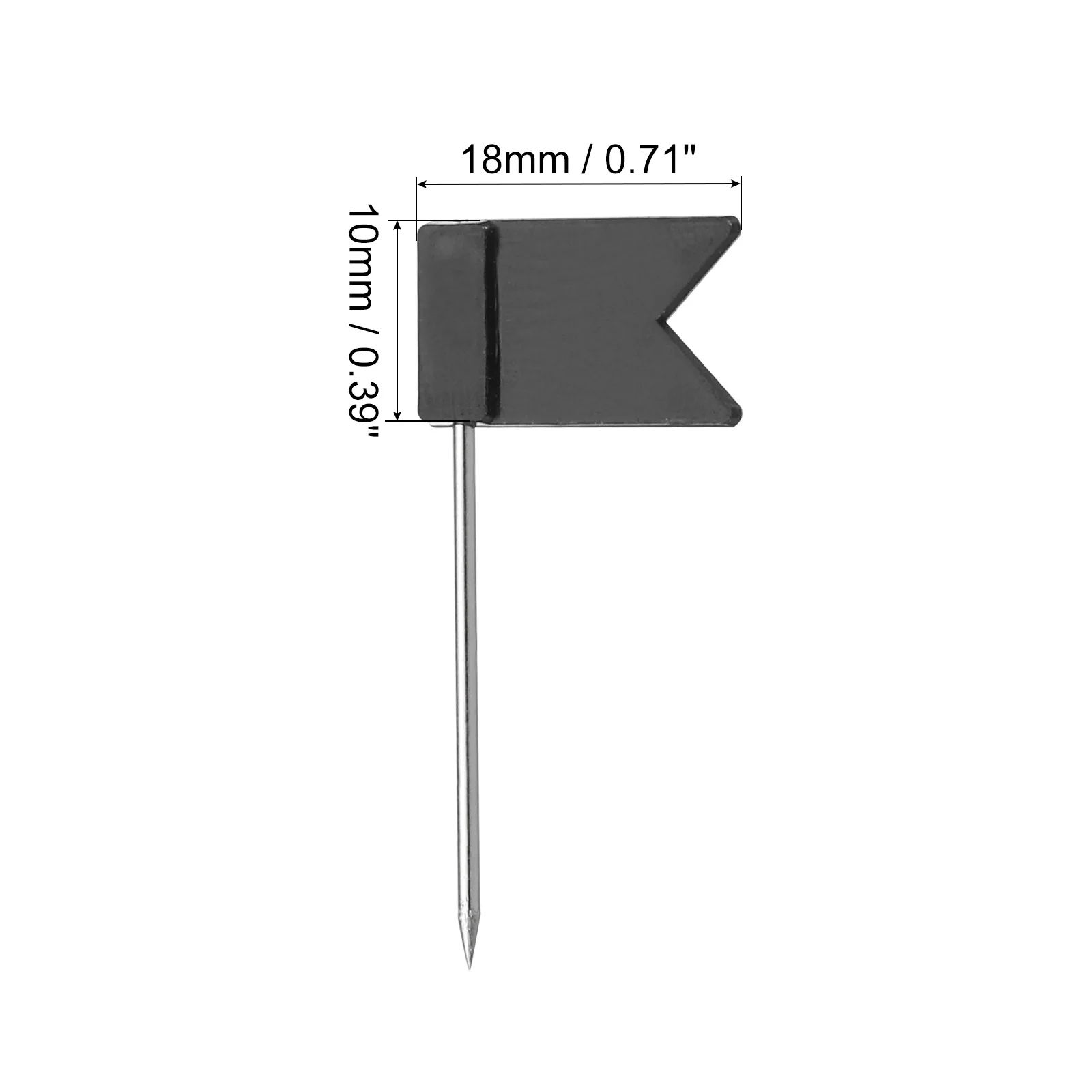 50/100Pcs Flag Map Push Pins 1 Inch Travel Map Pins with Plastic Head for Cork Bulletin Board, Picture, Map Hanging
