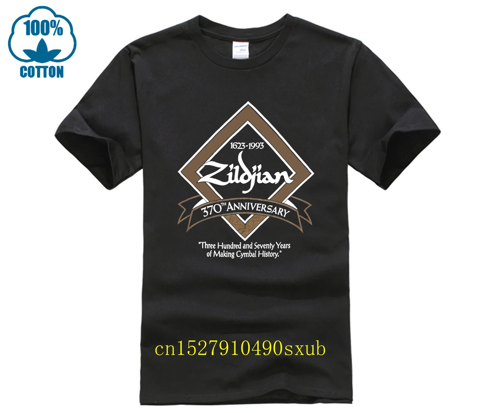 2025 Zildjian Zhiyin platillos marea cuello redondo Festival de Música camiseta masculina de algodón de manga corta ropa de rendimiento de alta calidad