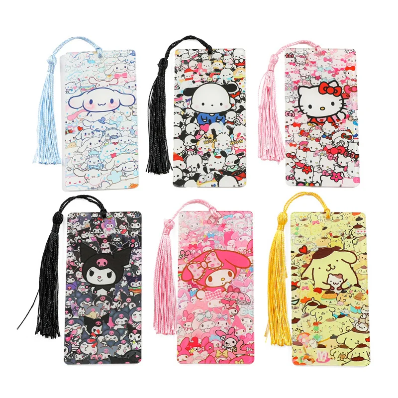 12 pcs/lot Sanrio Kitty Melody Kuromi PomPomPurin Bookmark Cute Book Mark For Books School Office Supplies Stationery Gift