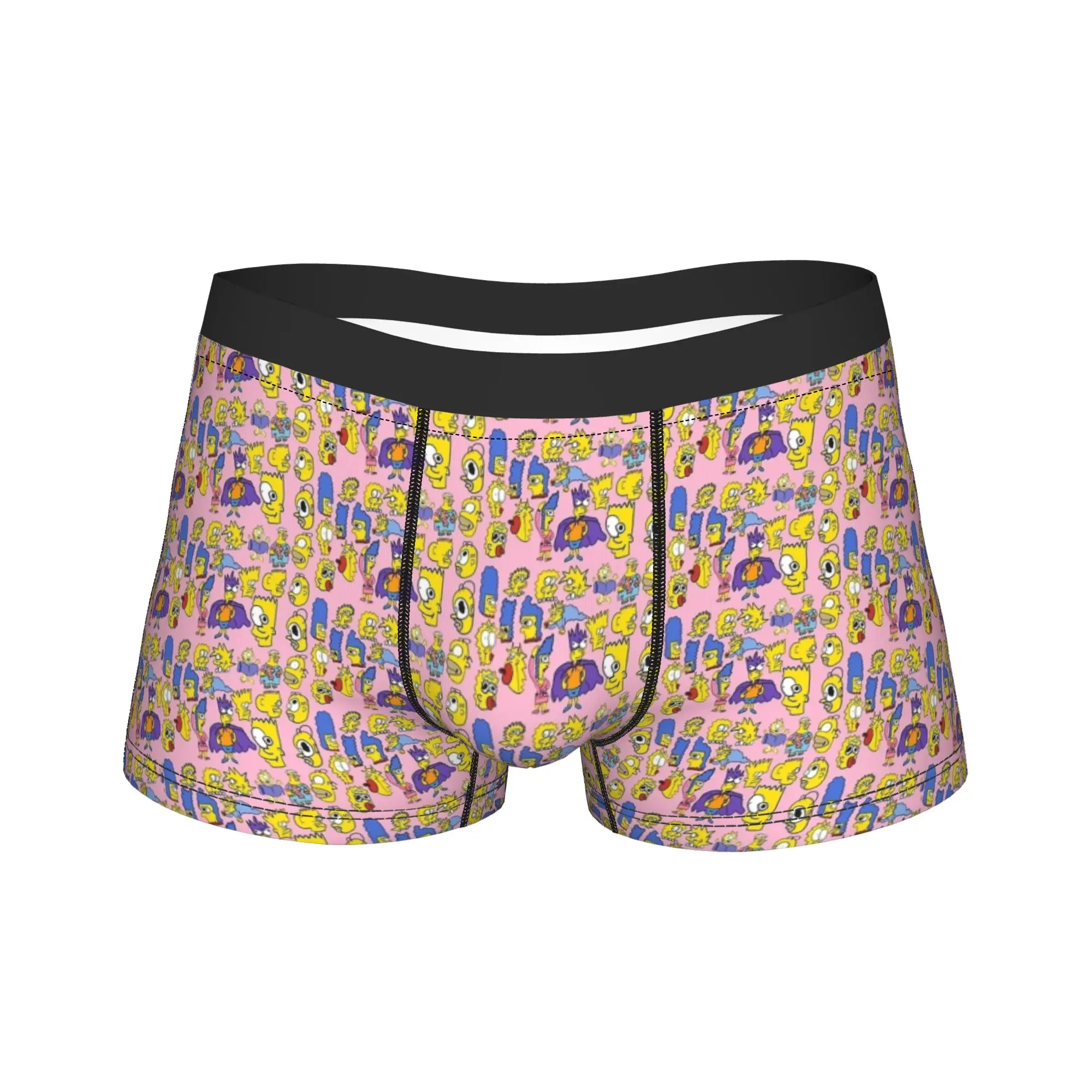 Funny S-Simpsons Cartoon Boxer Brief  Underwear Quality Men Novelty Boxer Shorts Customs Large Size Panties
