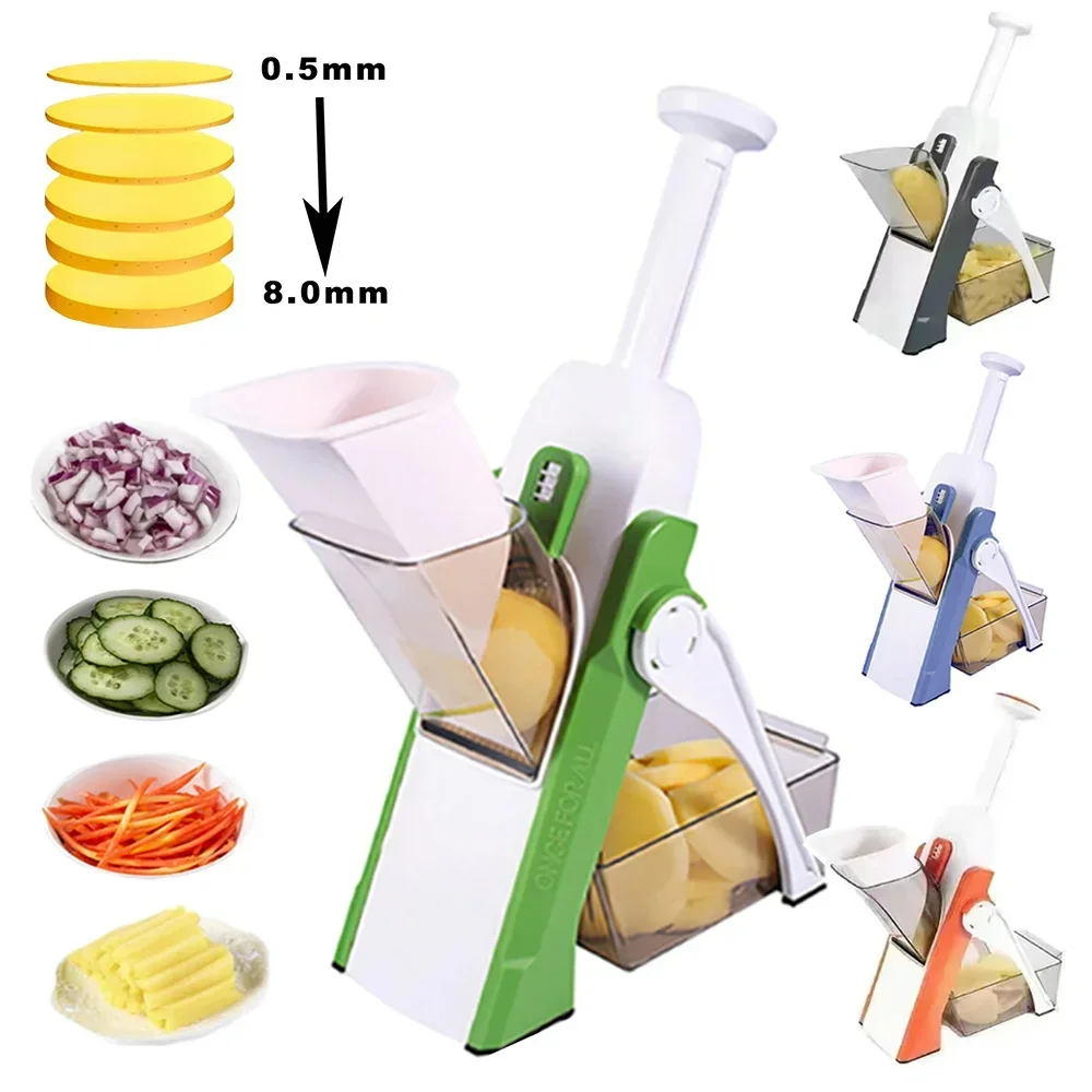 5 In 1Multifunction Vegetable Cutter Cut Up the potatoes Shredded Cucumber Light Cut Vegetable Safety Not Hurt Hand Kitchen Tool