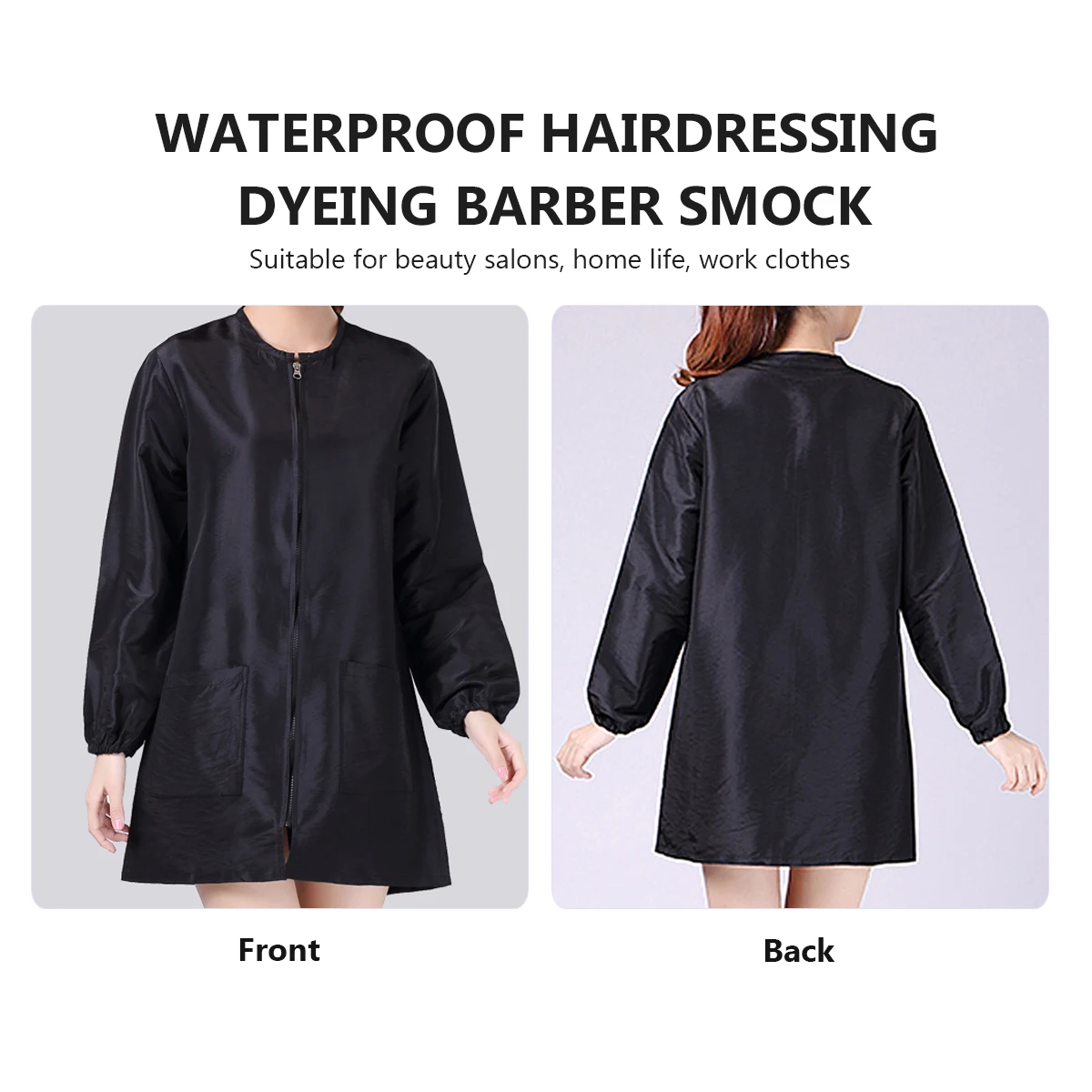 Long-sleeved Work Clothes Hair Dyeing Apron Protective Salon Suit Beauty Technician Overalls for Adults Purple